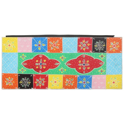 TV-skåp Flerfärgsdesign 80 x 35 x 50 cm Massivt Mangoträ