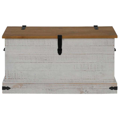 Förvaringskista HALDEN Vit 91x48x47 cm massiv Trä furu