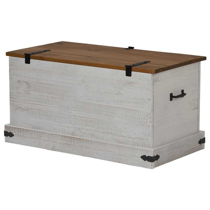Förvaringskista HALDEN Vit 91x48x47 cm massiv Trä furu