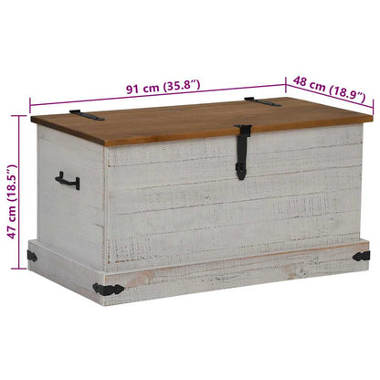 Förvaringskista HALDEN Vit 91x48x47 cm massiv Trä furu
