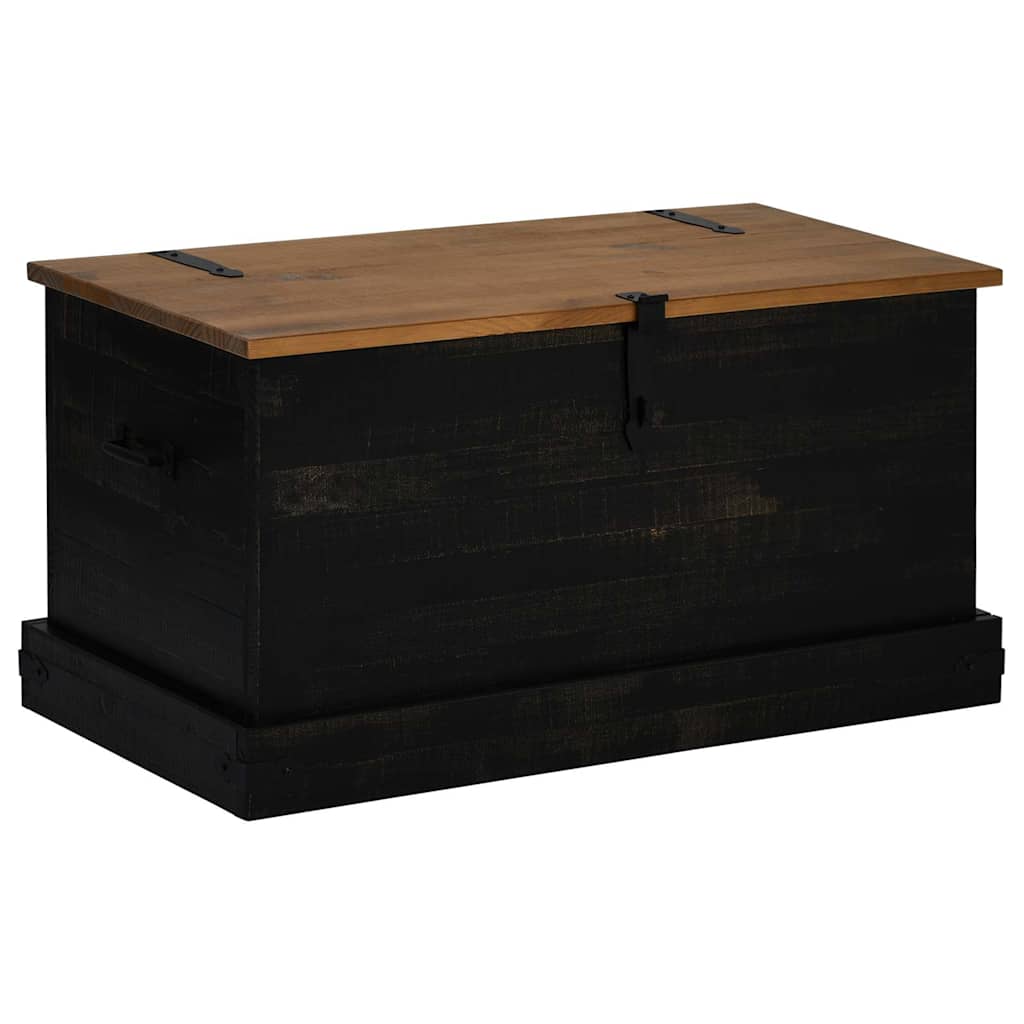 Förvaringskista HALDEN Svart 91x48x47 cm massiv Trä furu