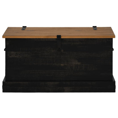 Förvaringskista HALDEN Svart 91x48x47 cm massiv Trä furu