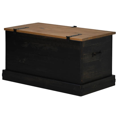 Förvaringskista HALDEN Svart 91x48x47 cm massiv Trä furu