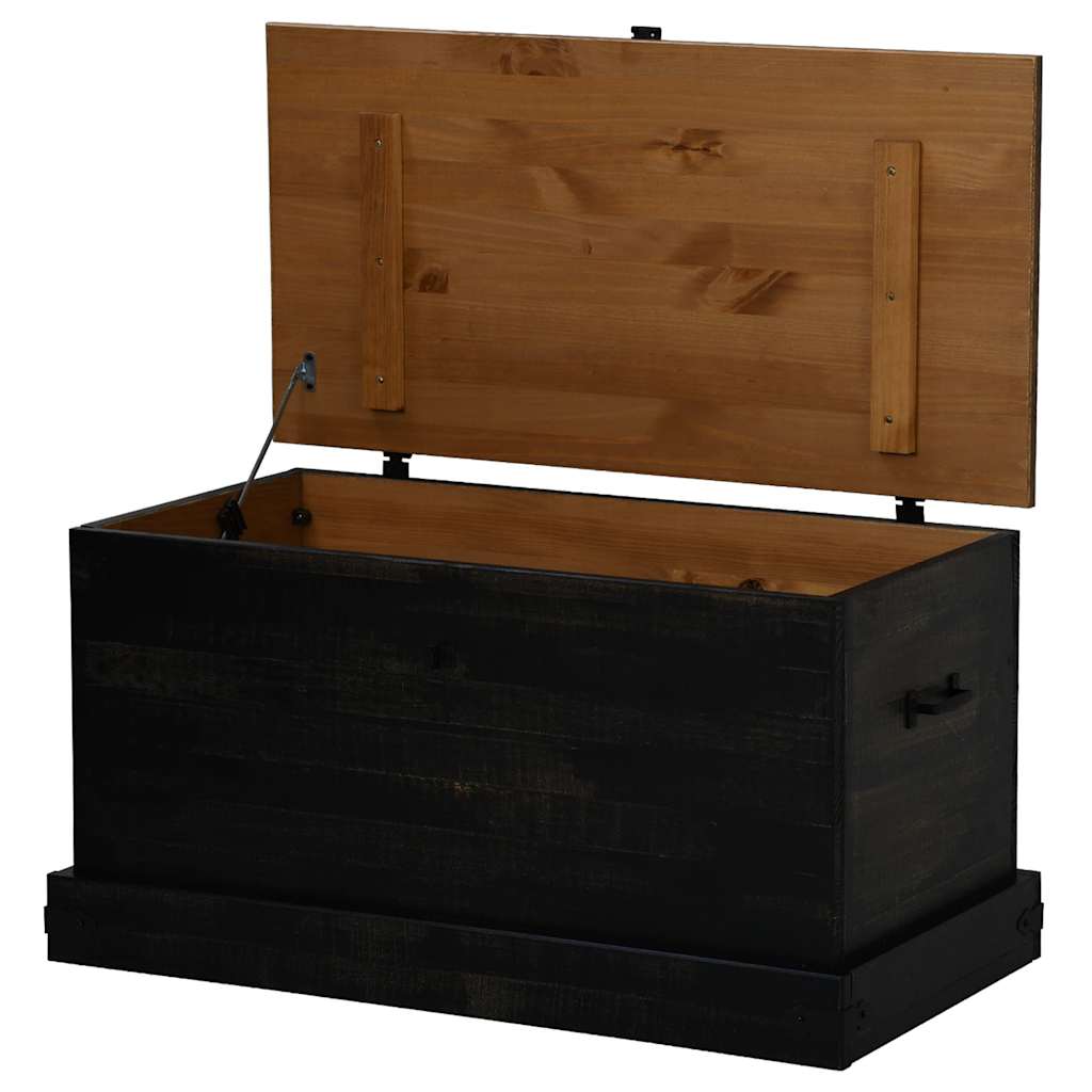Förvaringskista HALDEN Svart 91x48x47 cm massiv Trä furu