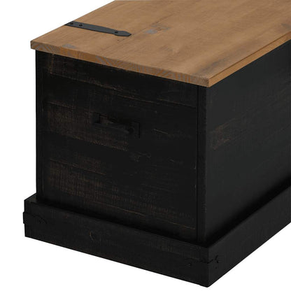 Förvaringskista HALDEN Svart 91x48x47 cm massiv Trä furu