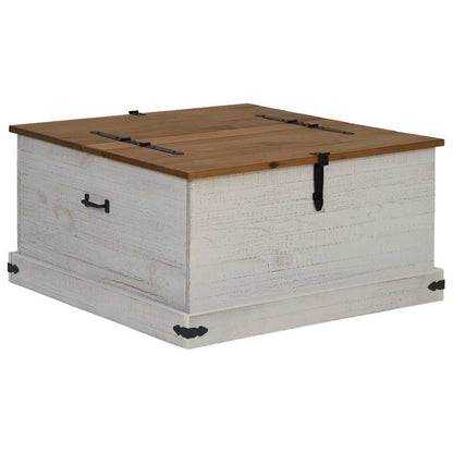 Förvaringskista HALDEN Vit 91x91x47 cm massiv Trä furu