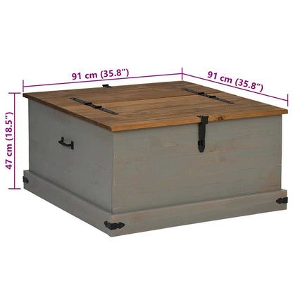 Förvaringskista HALDEN Grå 91x91x47 cm massiv Trä furu