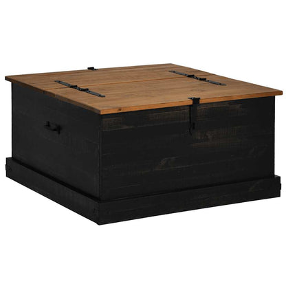 Förvaringskista HALDEN Svart 91x91x47 cm massiv Trä furu
