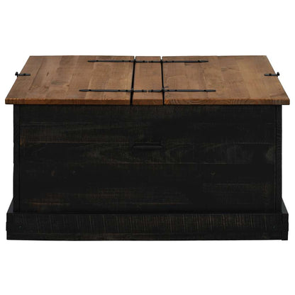 Förvaringskista HALDEN Svart 91x91x47 cm massiv Trä furu
