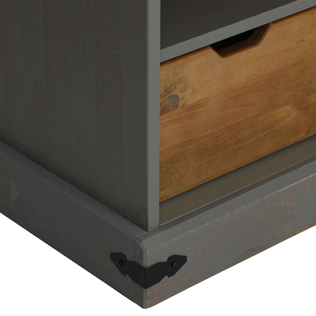 TV-Möbel Grå TV-Bänk HALDEN med skjutdörr 110x40x60 cm massivt trä