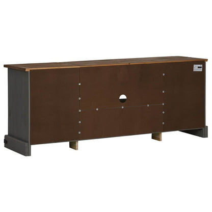 TV-Möbel Grå TV-Bänk HALDEN 2 skjutdörrar 150x40x60 cm massivt trä