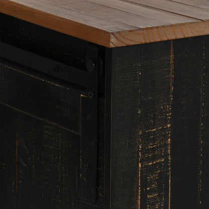 TV-Möbel Svart TV-Bänk HALDEN 2 skjutdörrar 150x40x60 cm massivt trä