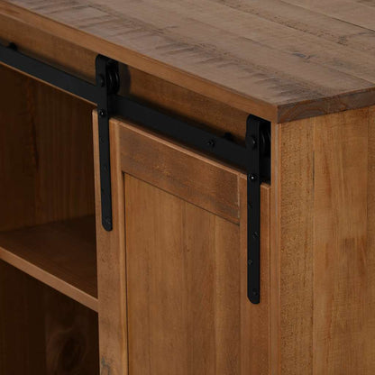 Skänk Trä HALDEN med skjutdörr 80x40x80 cm massivt trä