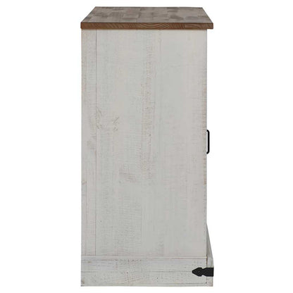 Skänk Vit HALDEN 2 skjutdörrar 112x40x80 cm massivt trä