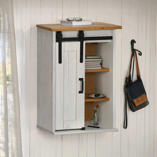 Väggskåp Vit med skjutdörr Vit 49x22,5x70 cm furu