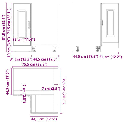 Köksinredning Underskåp Hörnbänkskåp Kalmar Rökfärgad ek