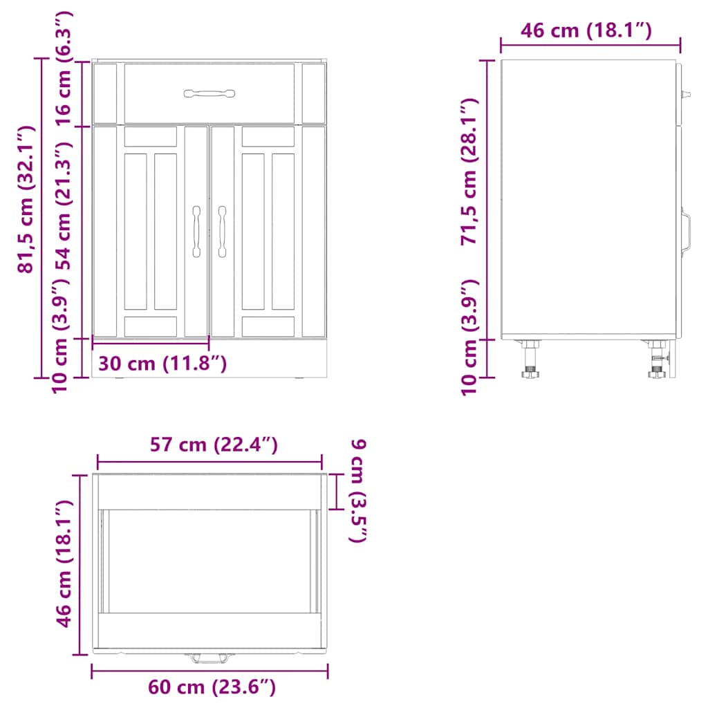 Köksinredning Underskåp Lucca Artisan ek