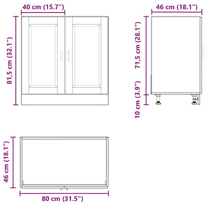 Köksinredning Underskåp Sonoma Ek 80x46x81,5 cm