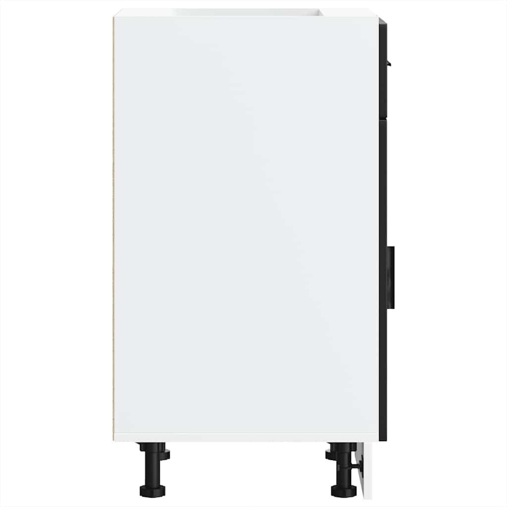 Basskåp för kök Porto svart konstruerat trä