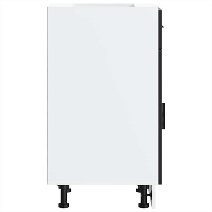 Basskåp för kök Porto svart konstruerat trä