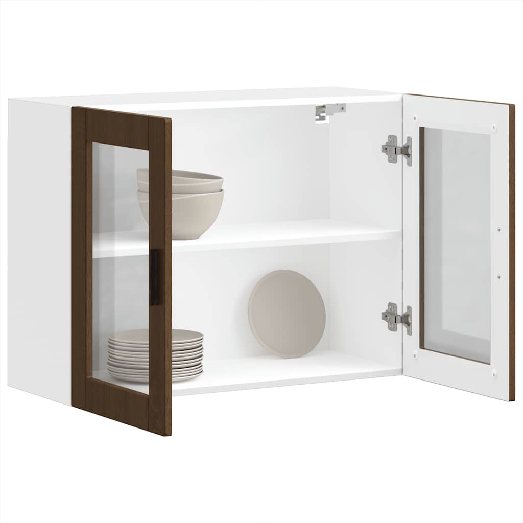 Köksinredning Överskåp glasdörr Porto Brun ek