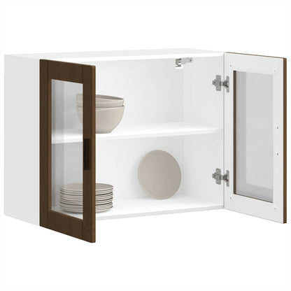 Köksinredning Överskåp glasdörr Porto Brun ek