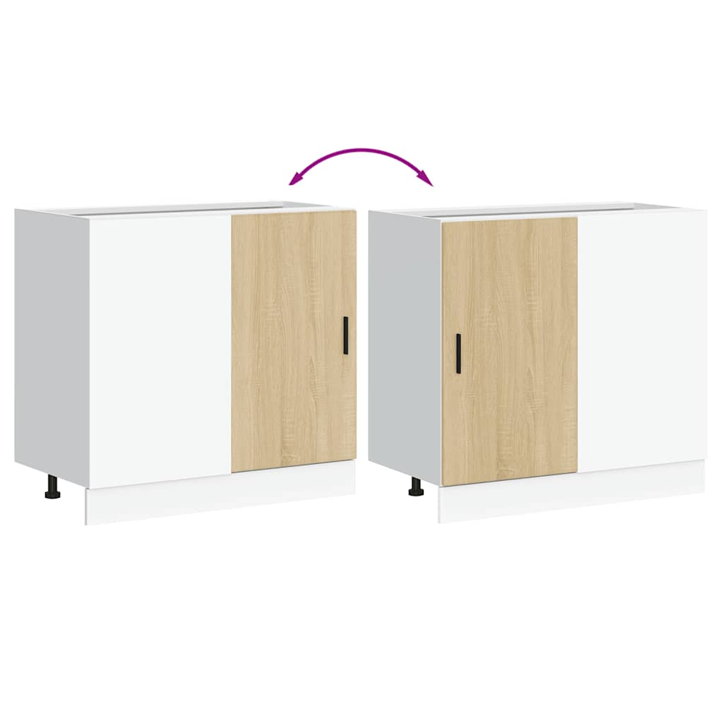 Köksinredning Underskåp med diskbänk “Lyon” sonoma-ek