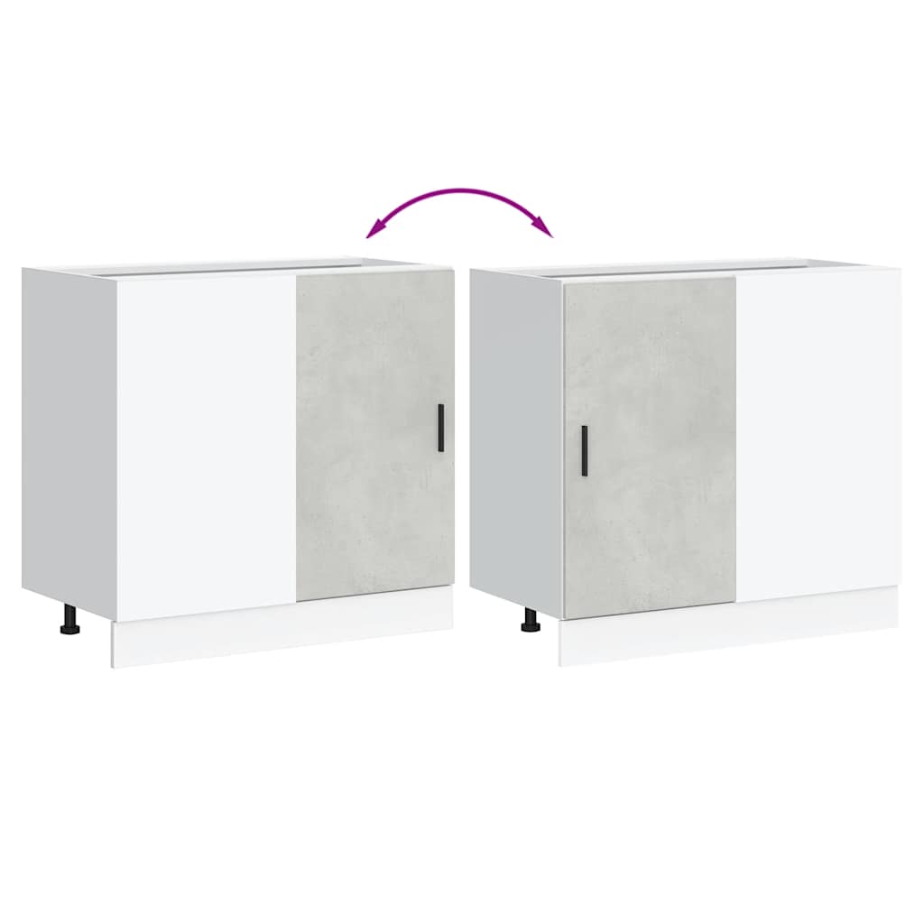 Köksinredning Underskåp med diskbänk “Lyon” Betonggrå