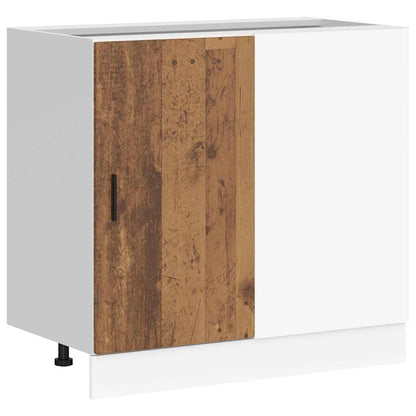 Köksinredning Underskåp med diskbänk “Lyon” Åldrat Trä