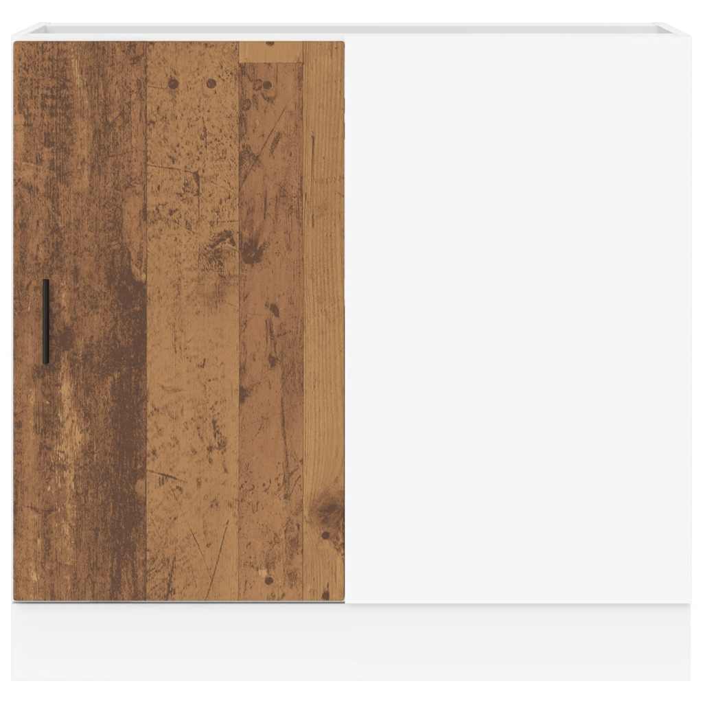 Köksinredning Underskåp med diskbänk “Lyon” Åldrat Trä