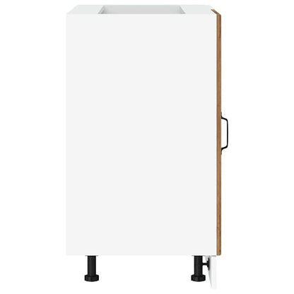 Köksinredning Underskåp med diskbänk “Lyon” Åldrat Trä