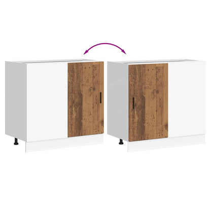 Köksinredning Underskåp med diskbänk “Lyon” Åldrat Trä