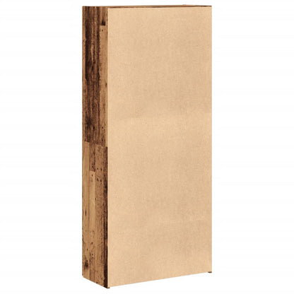 Skoställ Åldrat Trä Skoskåp 80x35,5x180 cm