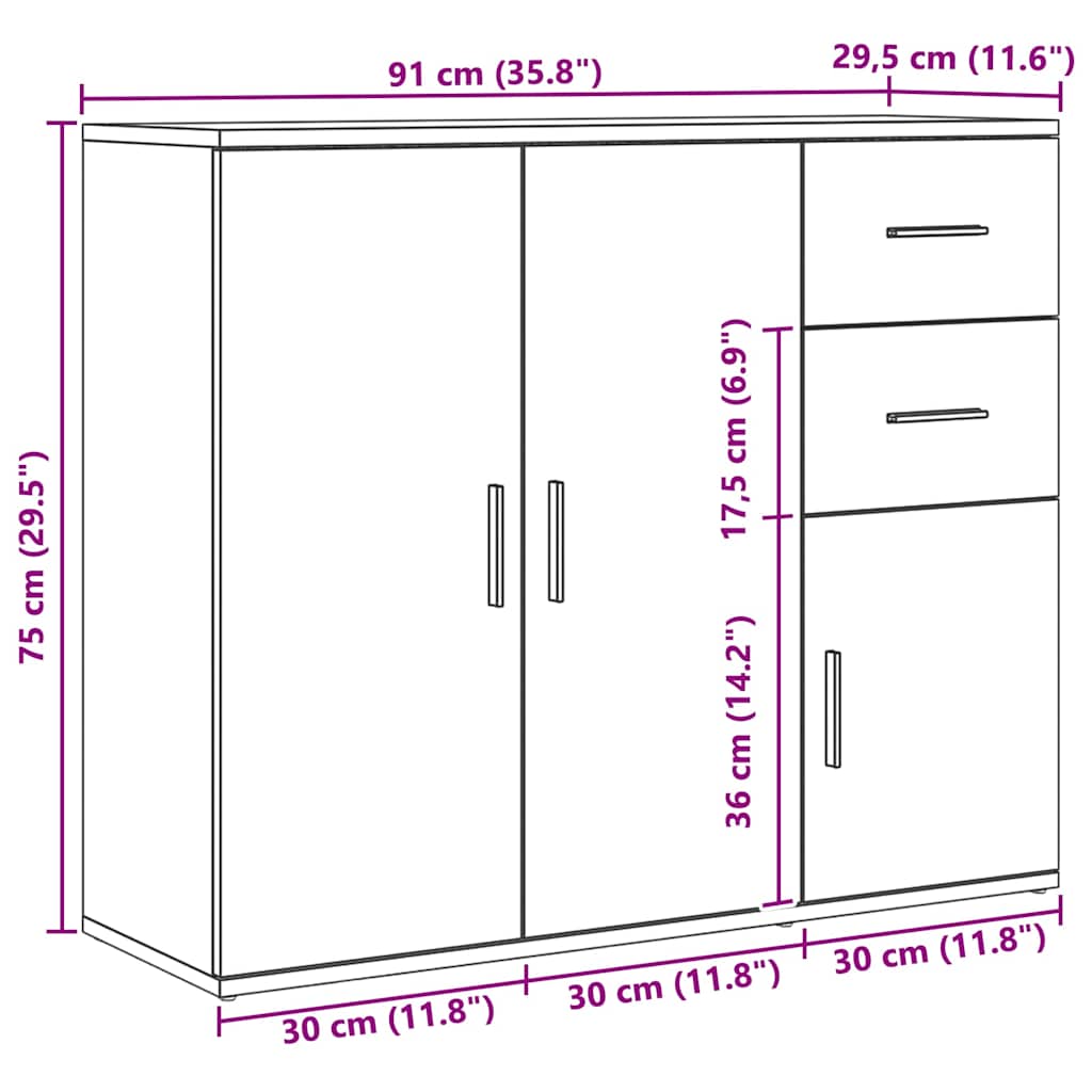 Skänk Artisan Ek 91x29,5x75 cm