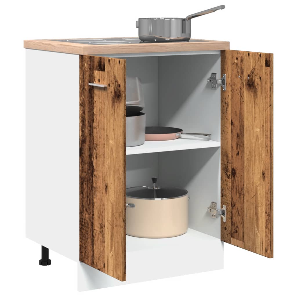 Köksinredning Underskåp Bänkskåp “Lyon” Åldrat Trä 60x46x81,5 cm