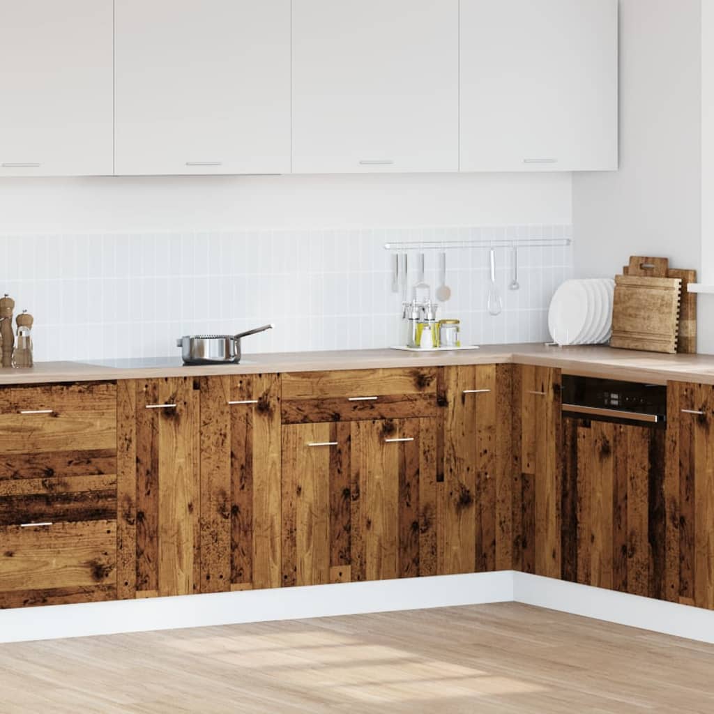 Köksinredning Underskåp Bänkskåp med låda “Lyon” Åldrat Trä 60x46x81,5 cm