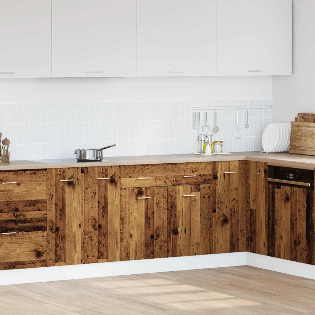 Köksinredning Underskåp Bänkskåp med låda “Lyon” Åldrat Trä 80x46x81,5 cm