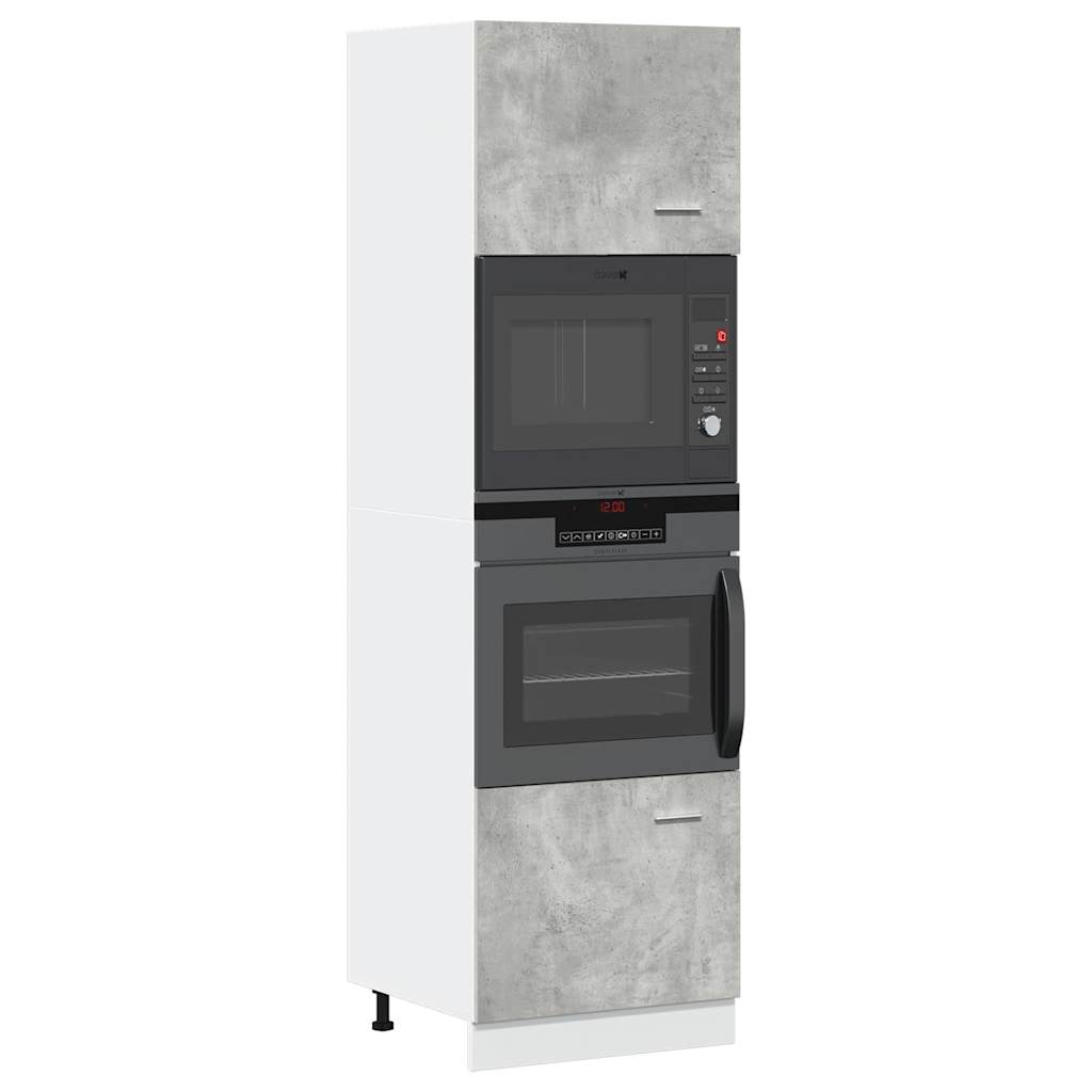 Köksinredning Köksskåp Ugnskåp för mikrovågsugn “Lyon” Betonggrå 60x57x207cm