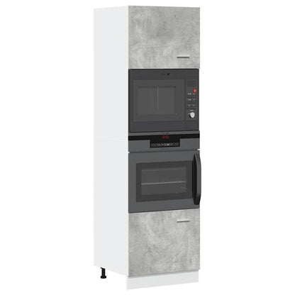 Köksinredning Köksskåp Ugnskåp för mikrovågsugn “Lyon” Betonggrå 60x57x207cm