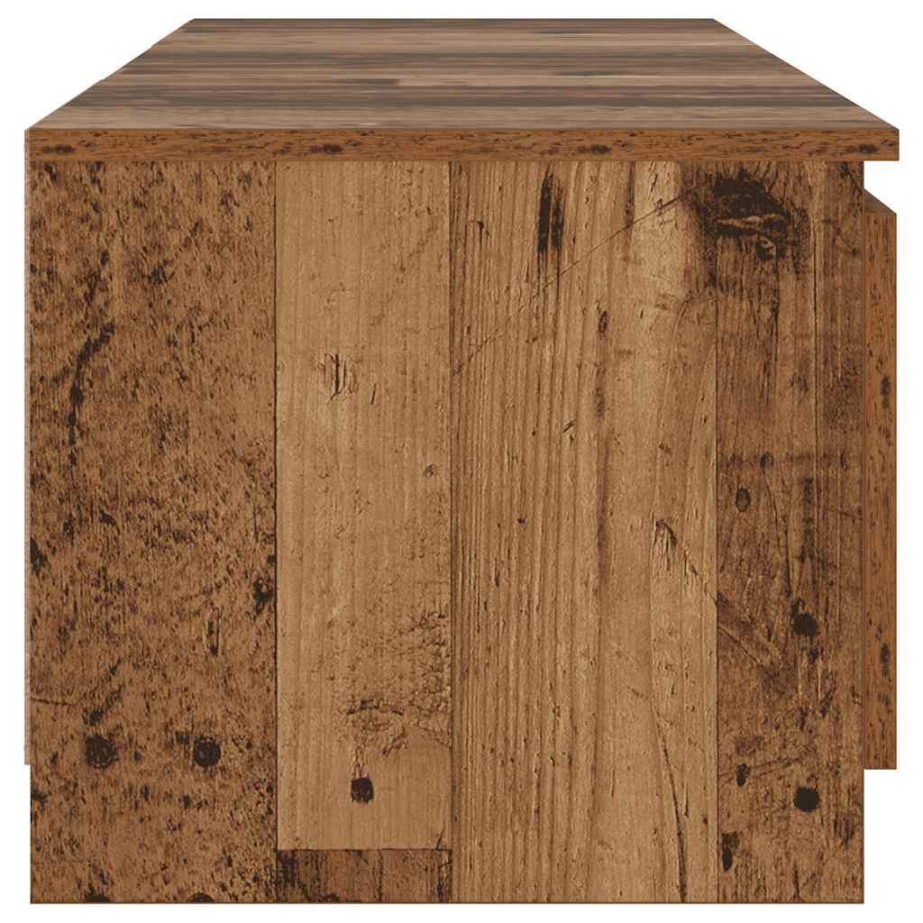 TV-bänk med LED-lampor åldrat trä 140x40x36cm konstruerat trä