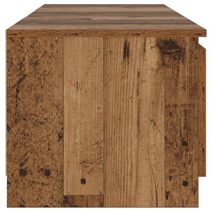 TV-bänk med LED-lampor åldrat trä 140x40x36cm konstruerat trä