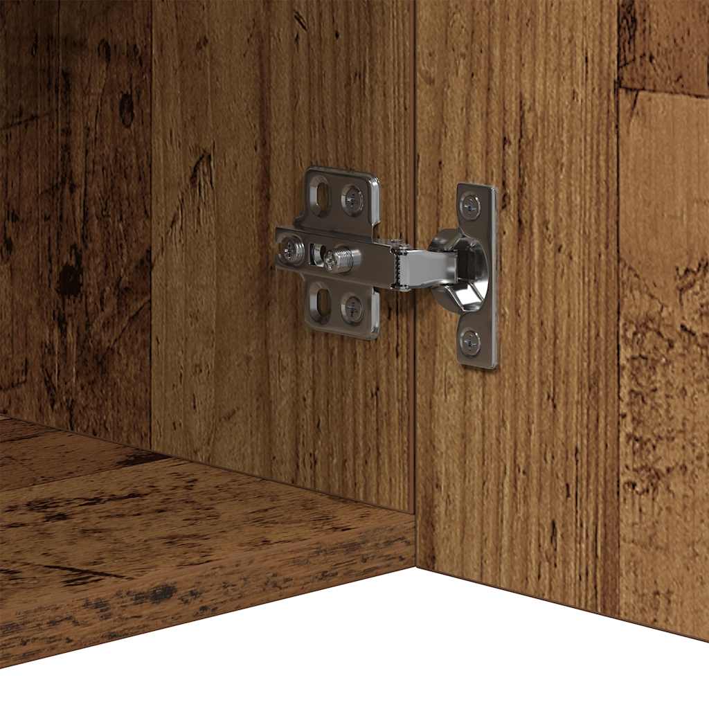 Skänk Åldrat Trä LED-belysning 80x35x75 cm