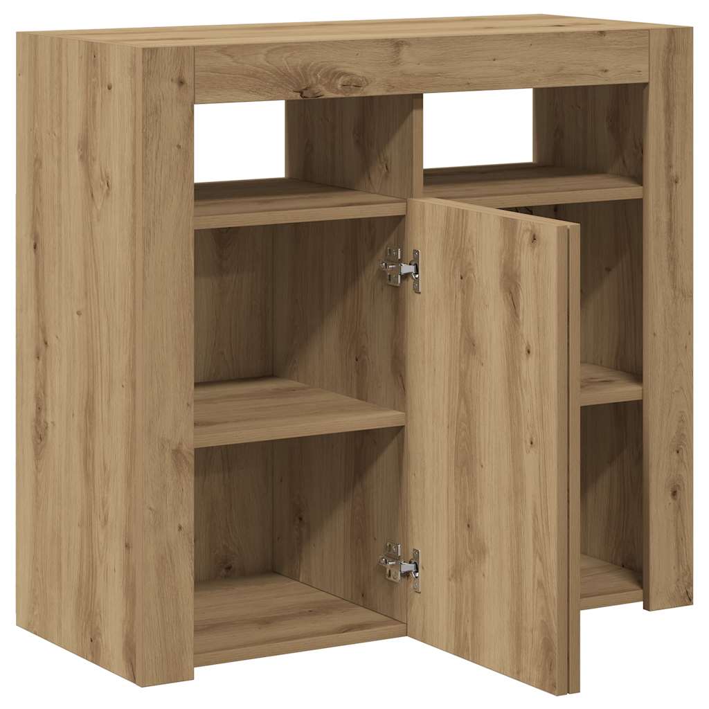 Skänk Artisan Ek LED-belysning 80x35x75 cm