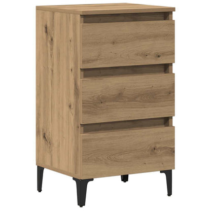 Sängbord Nattduksbord Artisan Ek med metallben 40x35x69 cm