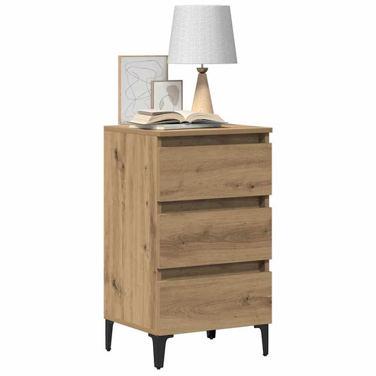Sängbord Nattduksbord Artisan Ek med metallben 40x35x69 cm
