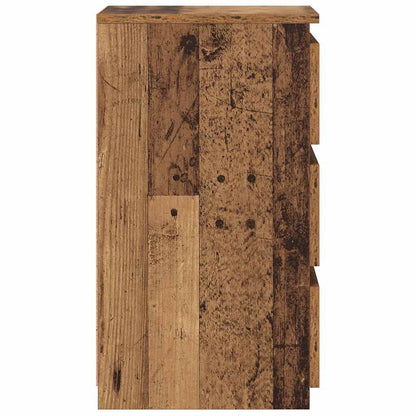 Sängbord 2 st åldrat trä 40x35x62,5 cm konstruerat trä