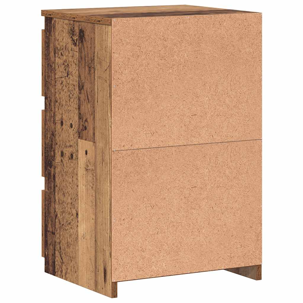 Sängbord 2 st åldrat trä 40x35x62,5 cm konstruerat trä