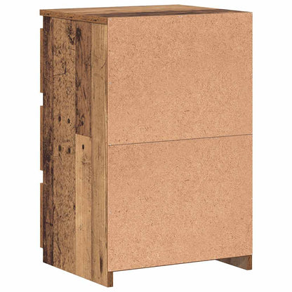 Sängbord 2 st åldrat trä 40x35x62,5 cm konstruerat trä