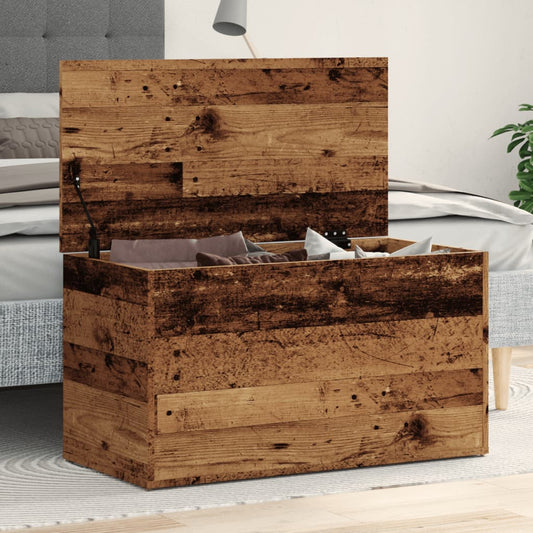 Förvaringskista Åldrat Trä 84x42x46 cm