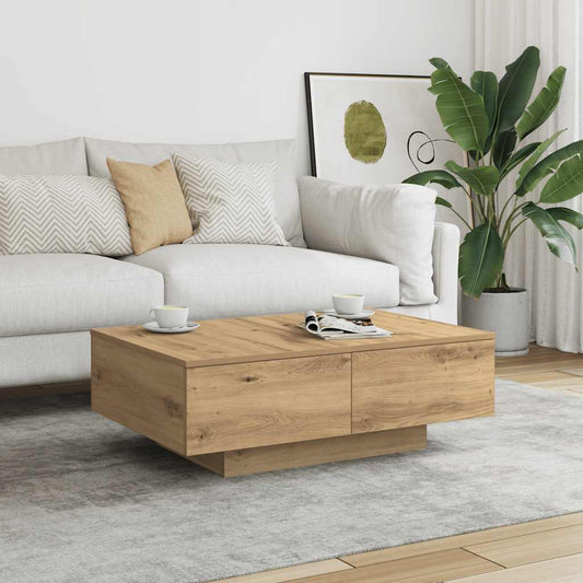 Soffbord artisan ek 90x60x31 cm konstruerat trä